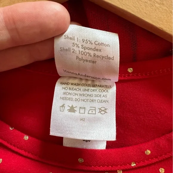 Hanna Andersson: Shimmer Star Dress in Soft Tulle Red with Gold Sparkle: Size 12 - Picture 4 of 6